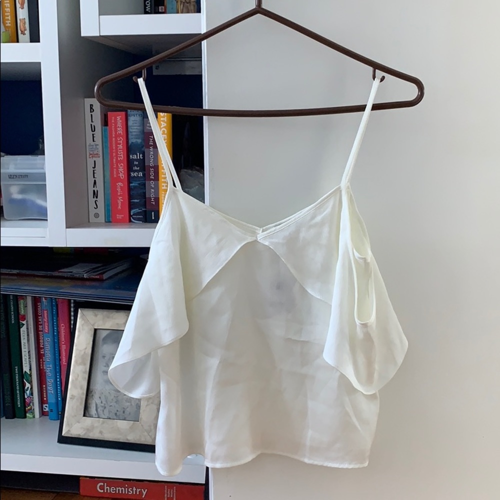 White Cold Shoulder Top